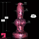 8.66in Dog Cock Knot Silicone Soft Big Animal Dildo With Suction Cup