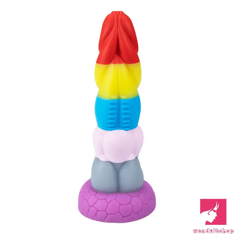 8.66in Silicone Rainbow Soft Big Dildo For Gay LGBT Vaginal Orgasm