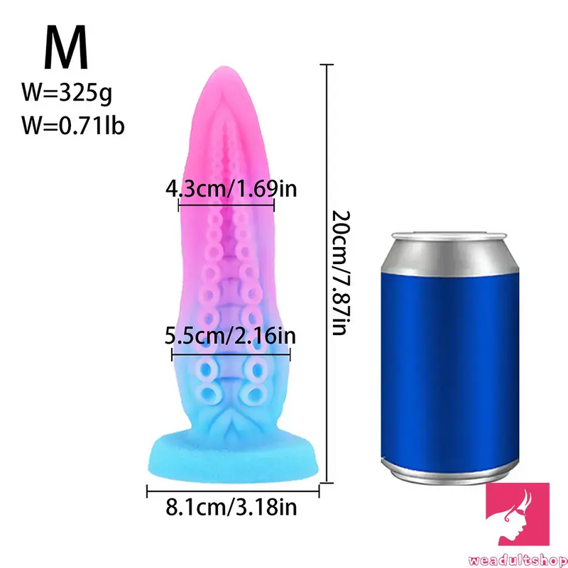 6.69in 7.87in 9.05in Fantasy Octopus Tentacle Silicone Flexible Dildo