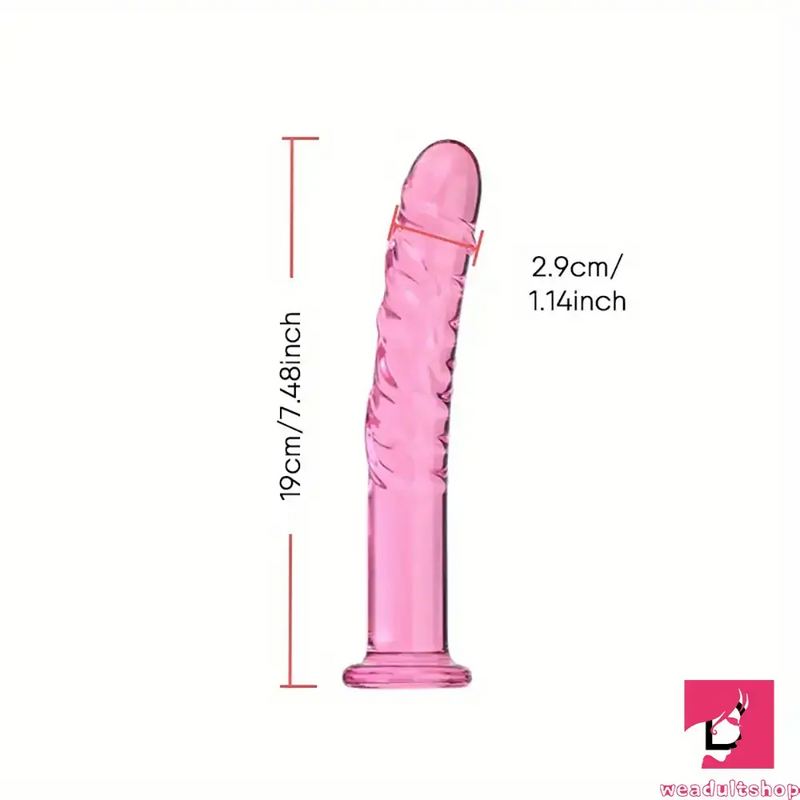 7.09in 7.28in 7.48in Clear Unisex Glass Crystal Dildo For G Spot Orgasm