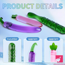 6.2in 7.5in 7.7in Multiple Colors Fruit Vegetable Crystal Glass Anal Dildo