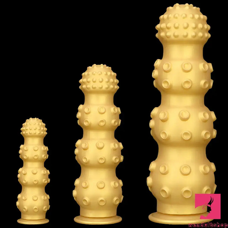 6.7in 9.84in 13.38in Gold Silicone Animal Octopus Big Butt Plug Dildo