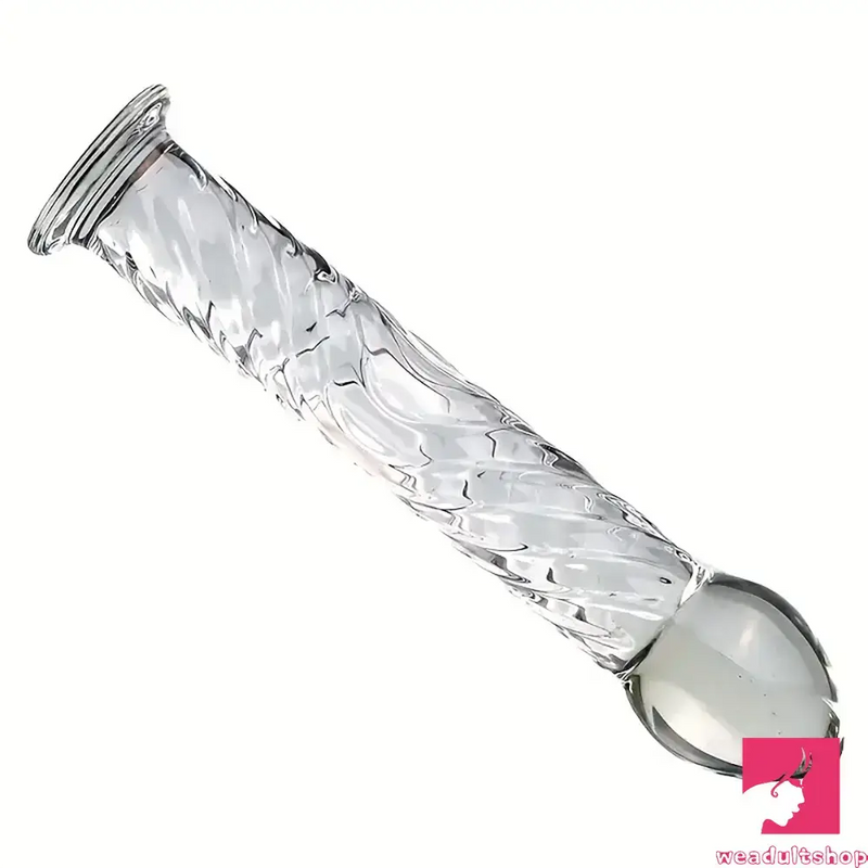 6.9in Clear Real Glass Crystal Dildo For G-Spot Vaginal Sex Orgasm