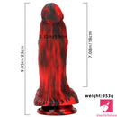 9.05in Large Thick Silicone Soft Mixed Color Dildo For Male Female