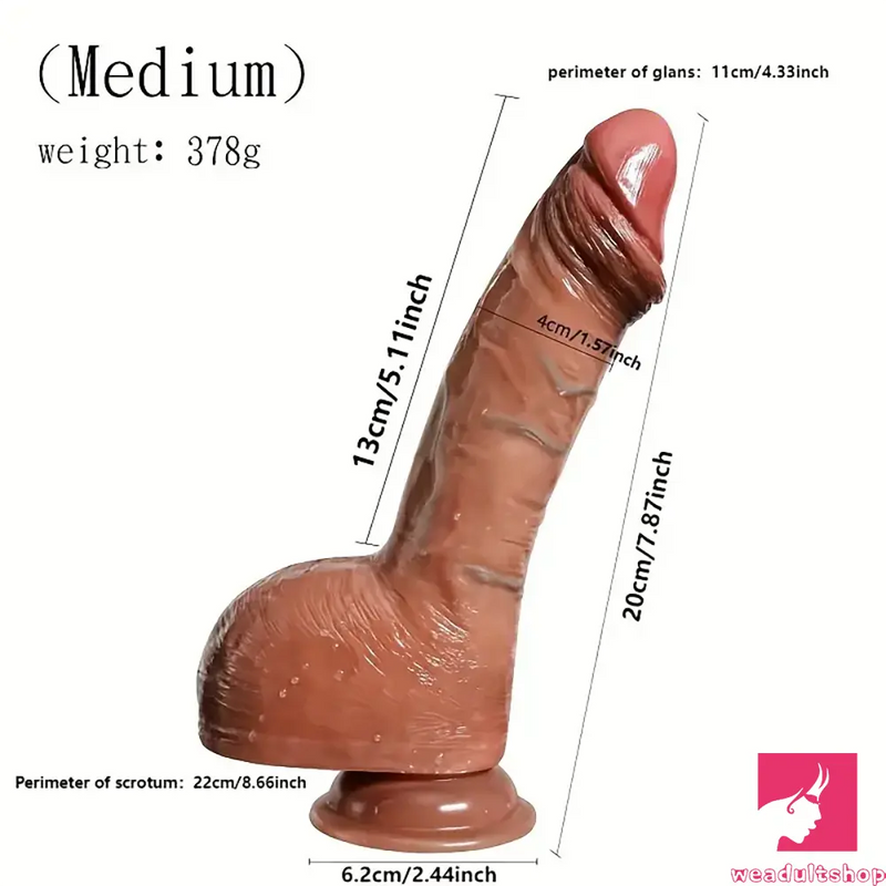 6.89in 7.87in 8.07in Realistic Soft Silicone Real Dildo With Suction Cup