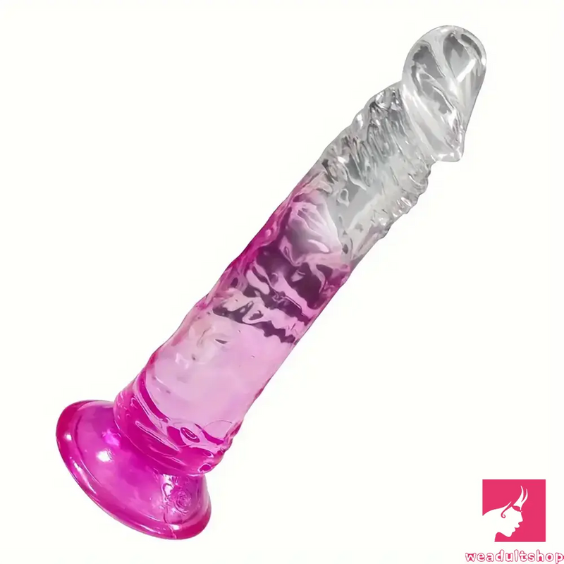 7.28in Soft Silicone Clear Real Dildo For Anus Clitoris Stimulation