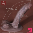 5.3in 7.09in 9.06in Ebony Silicone Soft Dildo For Anal Clit Sex Toy