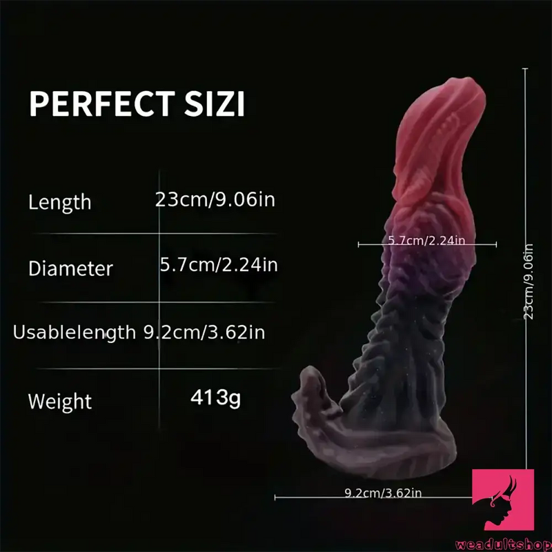 9.05in Large Odd Silicone Soft Dragon Monster Dildo For Anal Clit