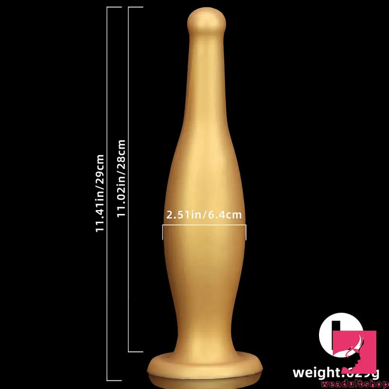 6.7in 11.41in Gold Beer Bottle Silicone Soft Big Real Butt Plug Dildo