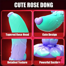 7.4in Soft Flexible Silicone Rose Shape Colorful Particles Dildo