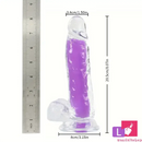 7.08in 8.07in TPE Double Layer Glow-in-the-dark Realistic Clear Dildo