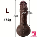 8.07in 8.66in 9.44in Ebony Silicone Soft Real Big Dildo For Pleasure