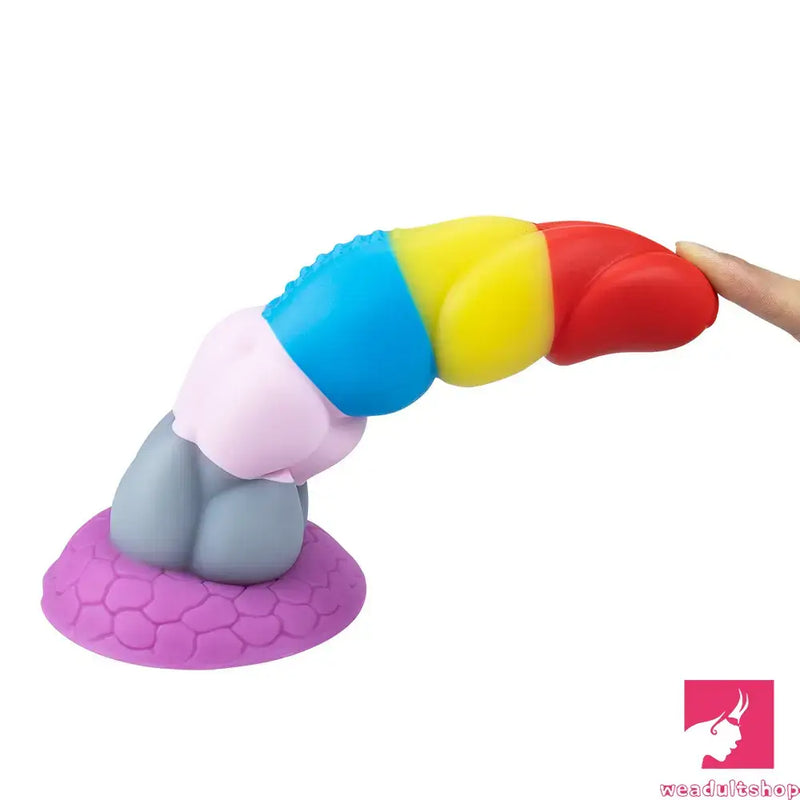 8.66in Silicone Rainbow Soft Big Dildo For Gay LGBT Vaginal Orgasm