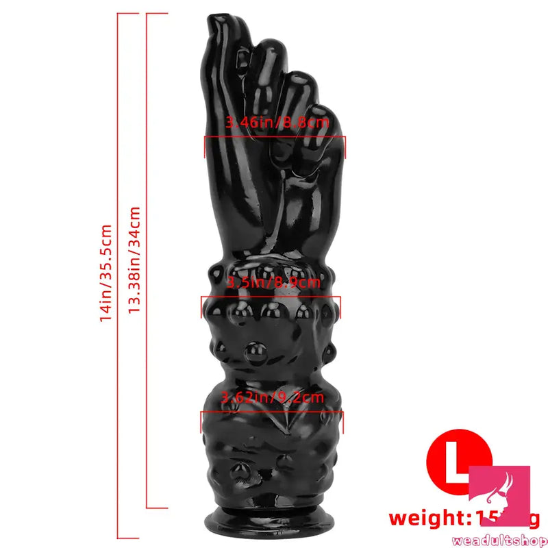 7.67in 11.41in 14in Large Thick Black Hands Fist Dildo For Vaginal Sex