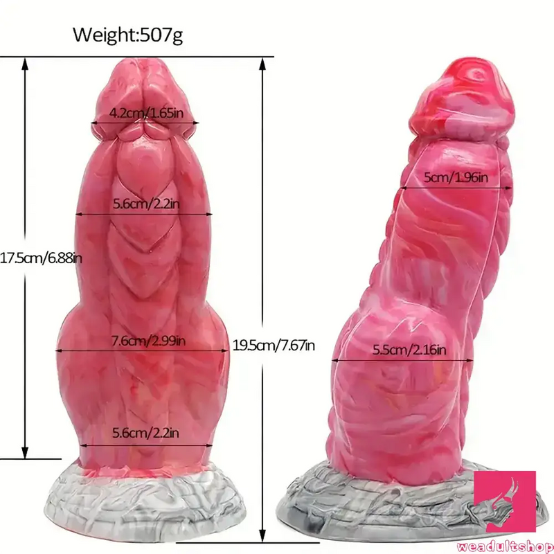 7.67in Fantasy Monster Silicone Soft Dildo For Vagina With Big Knot