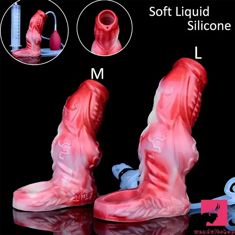 4.8in 5.59in Soft Liquid Silicone Monster Ejaculating Dildo Sleeve For Delay