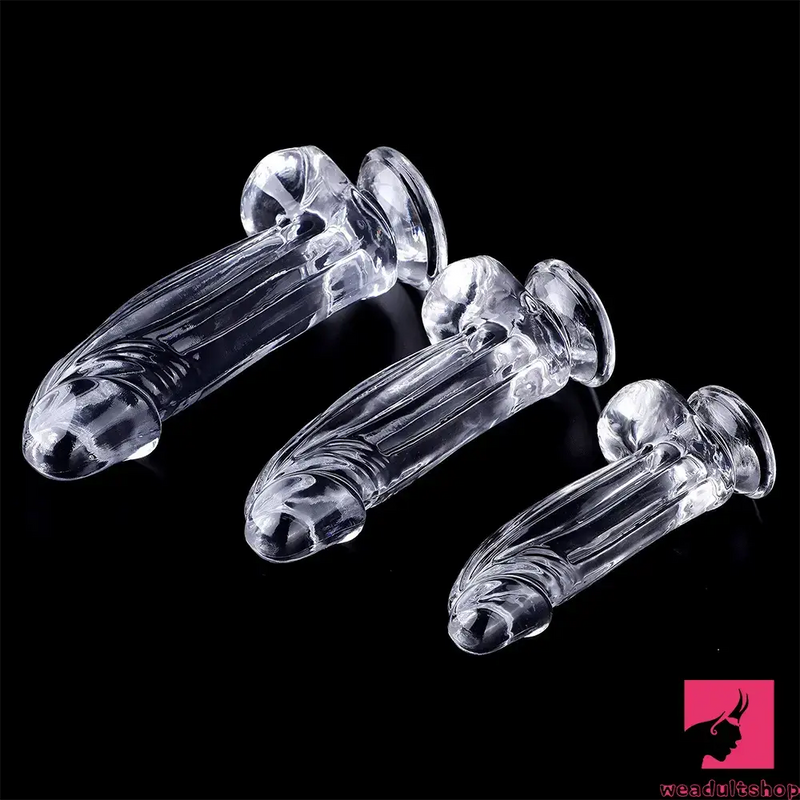 6.3in 7.28in 8.66in Realistic Clear Women Men Dildo With Suction Cup