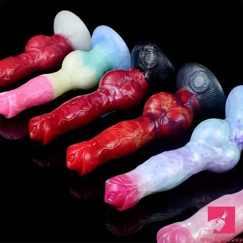 8.03in Fantasy Big Dog Knot Silicone Soft Dildo For G-Spot Orgasm