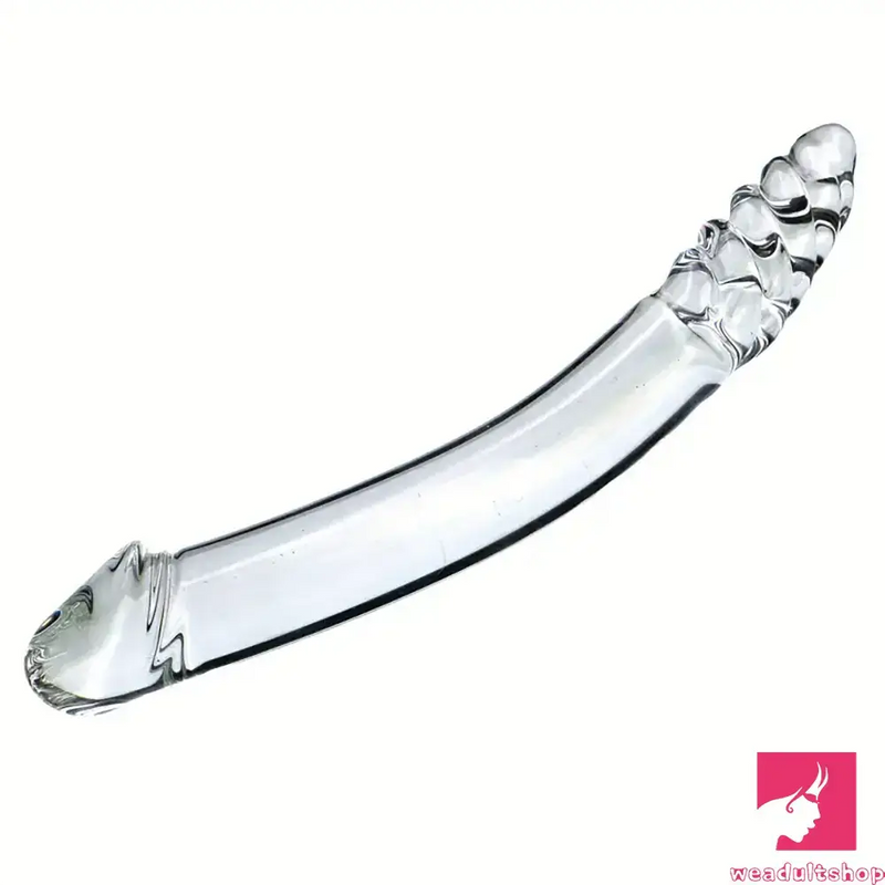 6.49in 8.26in Glass Dual Heads Dildo For Anal Vaginal Orgasm