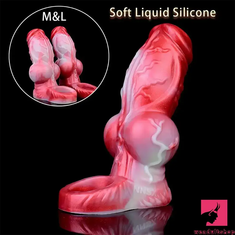 4.92in 5.83in Silicone Soft Dildo Sleeve Dog Animal Knotted Cock Extender