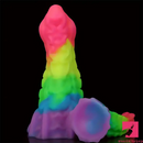 6.34in 8.66in Silicone Soft Rainbow Penis Tentacle Luminous Dildo