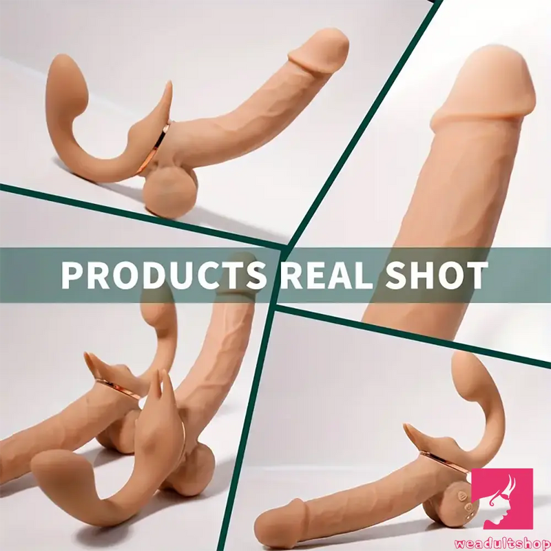 12.99in Dual Heads Silicone Soft Vibrating Thrusting Rotation Auto Dildo