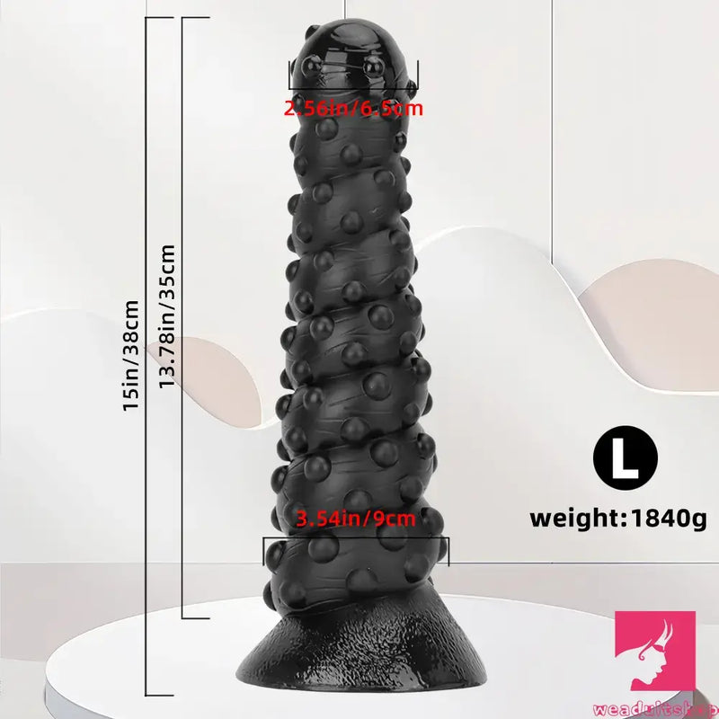 7.48in 11.22in 15in Huge Black Spiral Animal Octopus Dildo Butt Plug