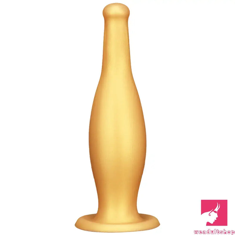 6.7in 11.41in Gold Beer Bottle Silicone Soft Big Real Butt Plug Dildo