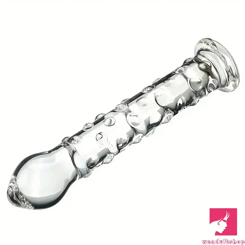 6.9in Clear Real Glass Crystal Dildo For G-Spot Vaginal Sex Orgasm