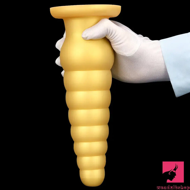 10.63in Soft Silicone Big Gold Butt Plug Dildo For Anal Expansion Orgasm