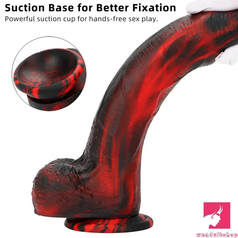 8.46in Large Uncut Silicone Soft Mixed Color Dildo For Women Sex Toy