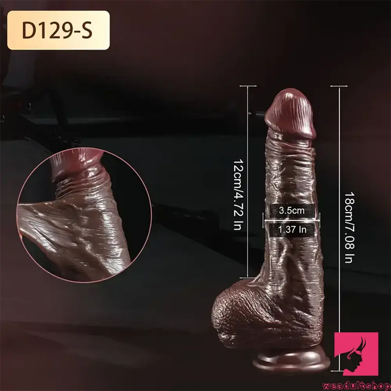 7.08in 8.46in Realistic Silicone Dildo For Male With Sliding Foreskin