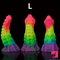 6.34in 8.66in Silicone Soft Rainbow Penis Tentacle Luminous Dildo