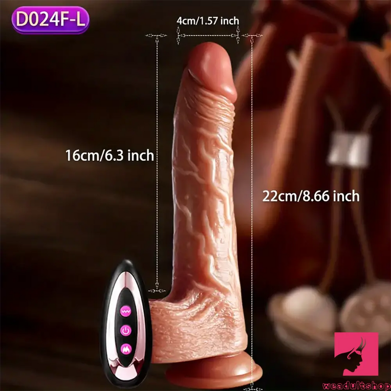 7.6in 8.66in Swing Vibrating Thrusting Big Silicone Soft Warming Dildo