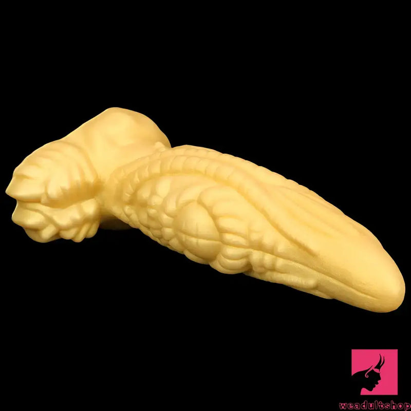 14.56in Premium Gold Liquid Large Soft Long Fantasy Silicone Real Dildo