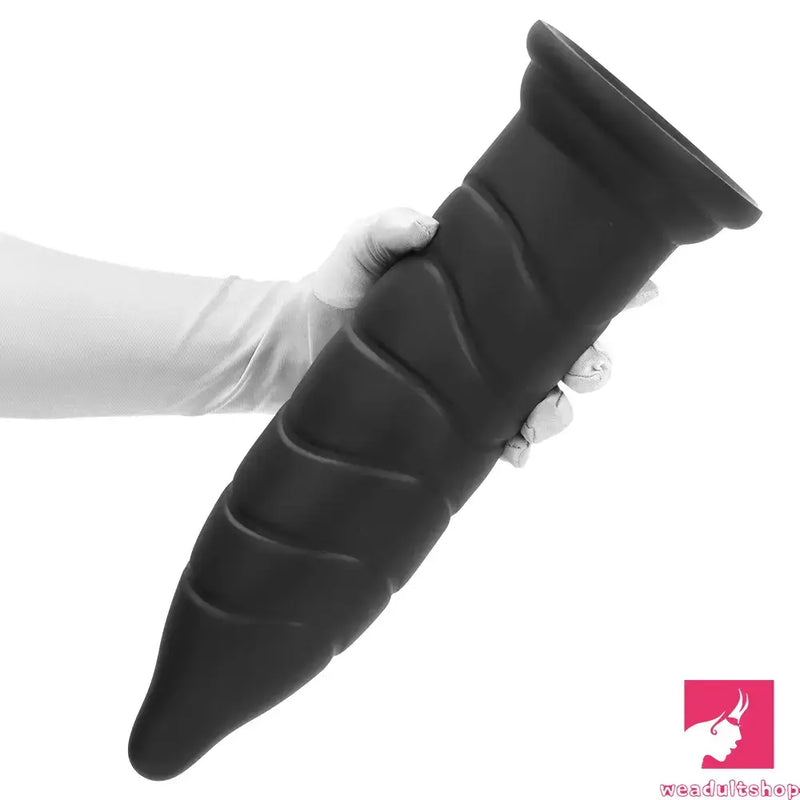 14.37in Fantasy Long Big Silicone Soft Black Dildo Anal Plug For Anus