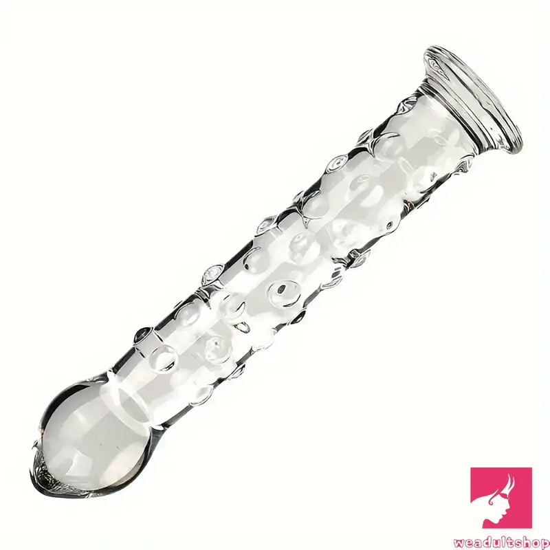 6.9in Clear Real Glass Crystal Dildo For G-Spot Vaginal Sex Orgasm