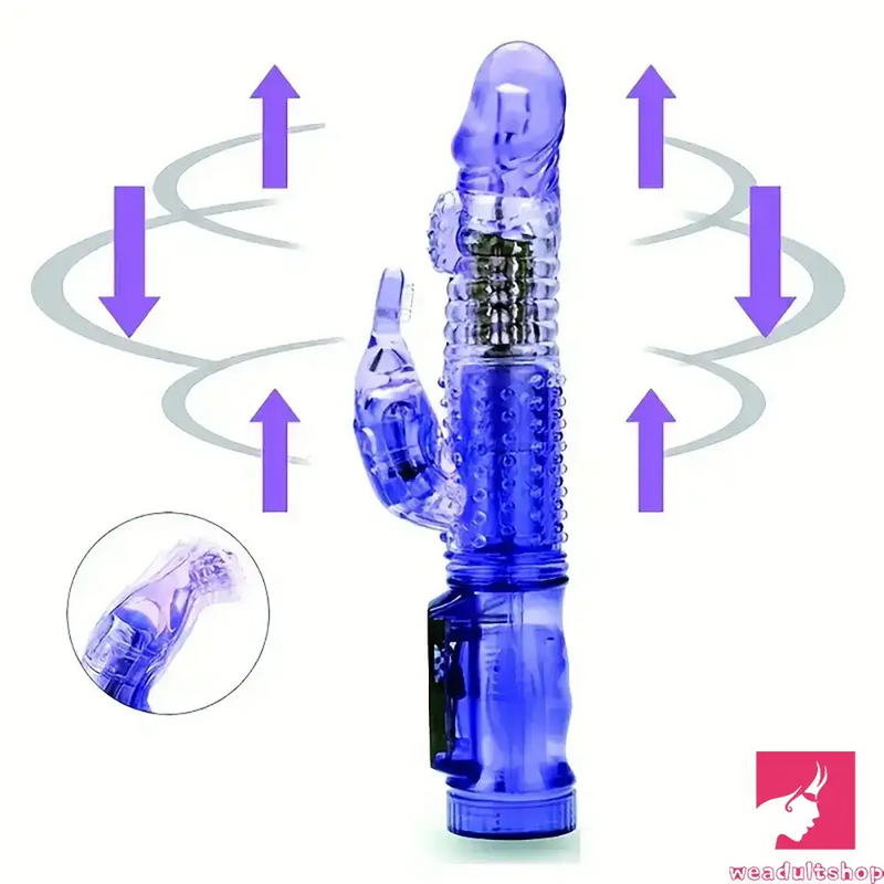 8.86in Silicone Soft Vibrating Rotation Dildo For G-spot Clit Stimulator