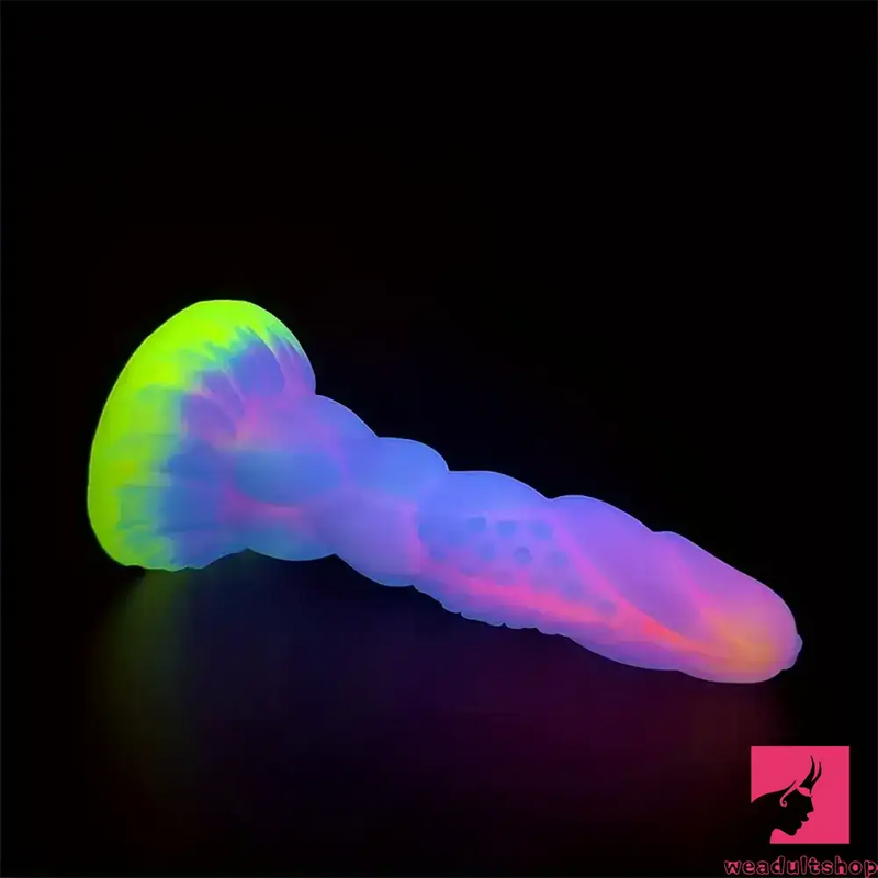 8.14in Flexible Silicone Soft Big Dildo Luminous Monster Adult Toy