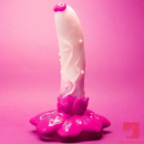 7.4in Soft Flexible Silicone Rose Shape Colorful Particles Dildo