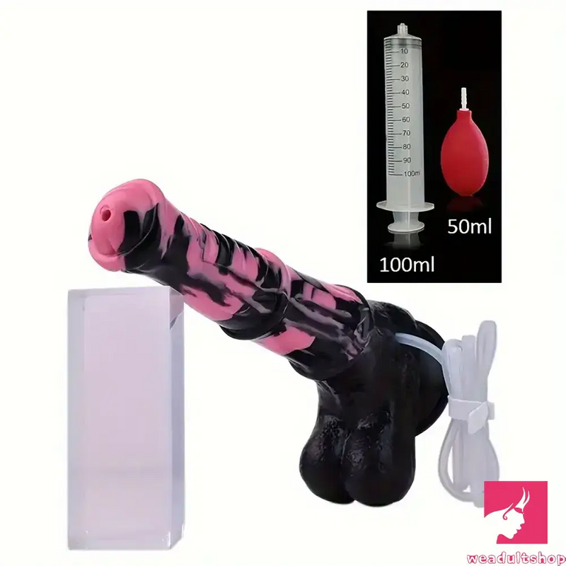 9.64in 13.77 Big Horse Animal Cock Silicone Ejaculation Dildo For Couples