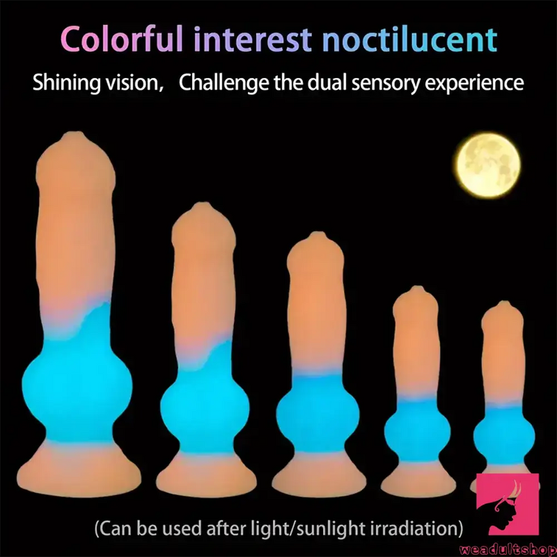 7.08in 7.48in 9.44in 10.23in 13in Silicone Soft Big Glowing Dog Penis Dildo