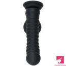 8.07in Black Fantasy Double Layer Silicone Soft Scale Caterpillar Dildo