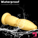 9.84in Gold Soft Liquid Big Silicone Butt Plug Dildo For Women Men