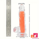 7.08in 8.07in TPE Double Layer Glow-in-the-dark Realistic Clear Dildo