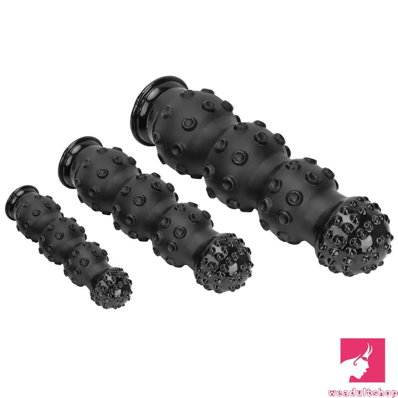 6.7in 9.84in 13.38in Super Black Animal Octopus Female Anal Plug Dildo