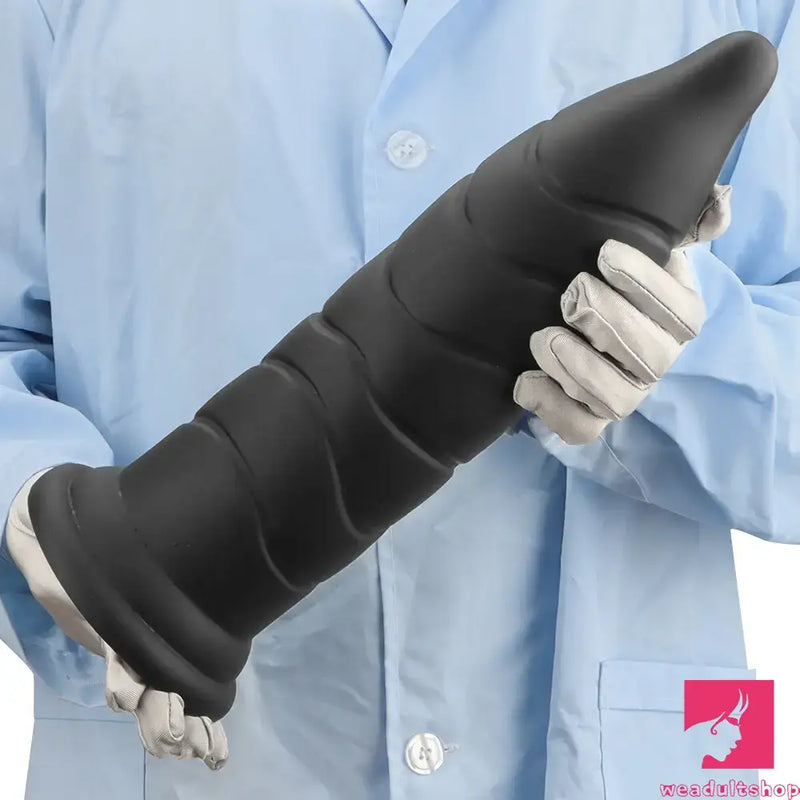 14.37in Fantasy Long Big Silicone Soft Black Dildo Anal Plug For Anus