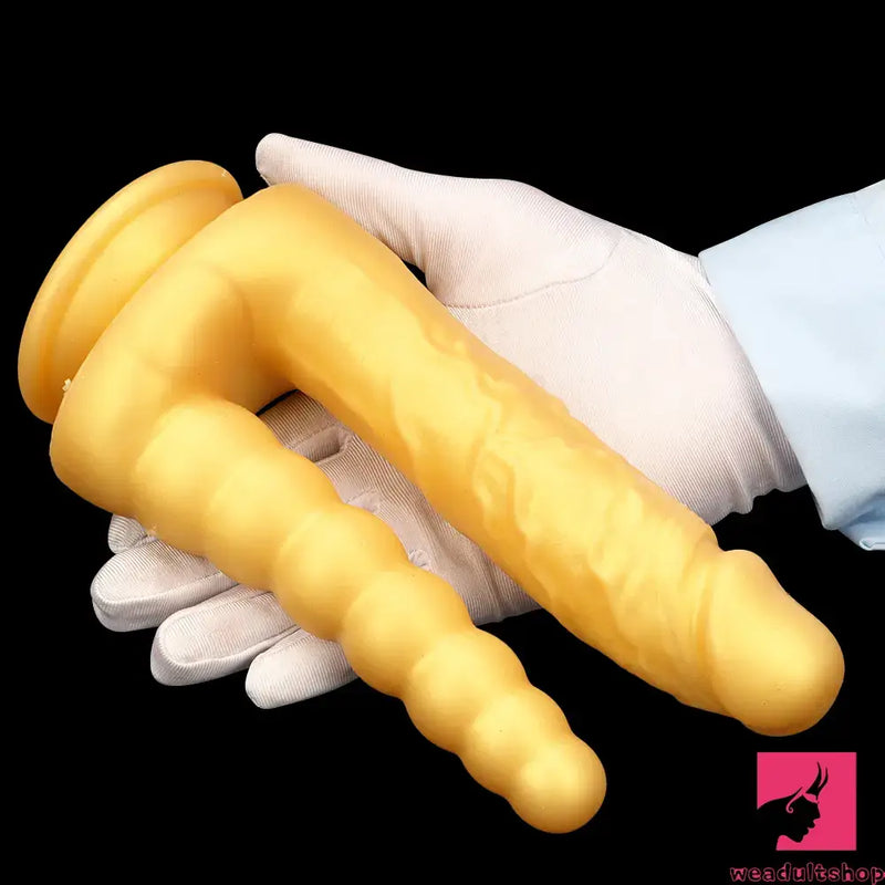 8.07in Silicone Big Soft Dildo Double Heads Dildo Butt Plug Anal Beads