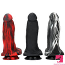 9.05in Large Thick Silicone Soft Mixed Color Dildo For Male Female