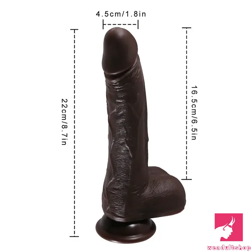 8.7in Soft Big Silicone Thrusting Rotating Heating Remote Auto Dildo